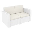 Compamia Monaco 4 Piece Outdoor Sofa Set in White with Cushion