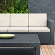 Compamia Monaco 4 Piece Outdoor Sofa Set in Dark Gray with Cushion