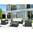 Compamia Monaco 4 Piece Outdoor Sofa Set in Dark Gray with Cushion