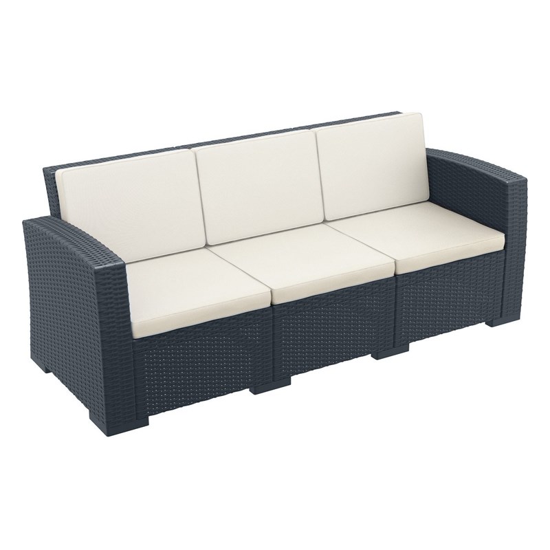 Compamia Monaco 4 Piece Outdoor Sofa Set in Dark Gray with Cushion