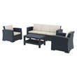 Compamia Monaco 4 Piece Outdoor Sofa Set in Dark Gray with Cushion