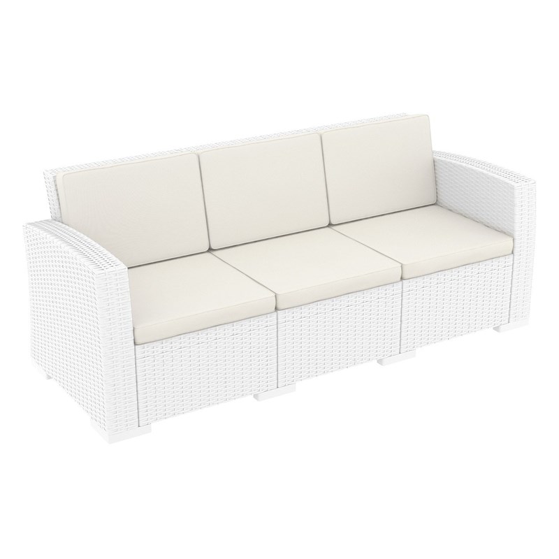 Compamia Monaco 4 Piece Outdoor Sofa Set in White with Cushion