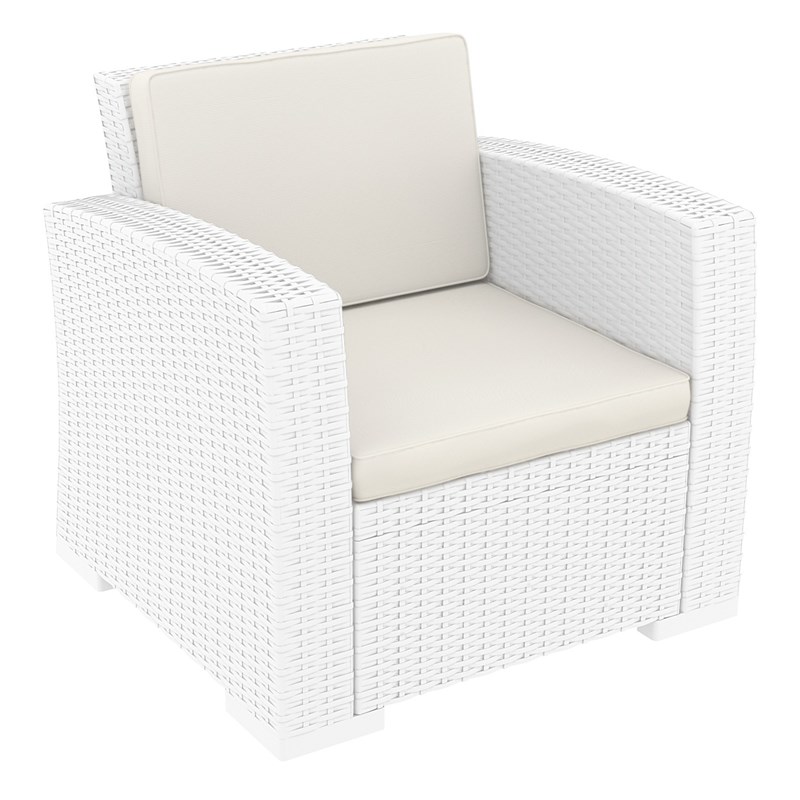 Compamia Monaco 4 Piece Outdoor Sofa Set in White with Cushion