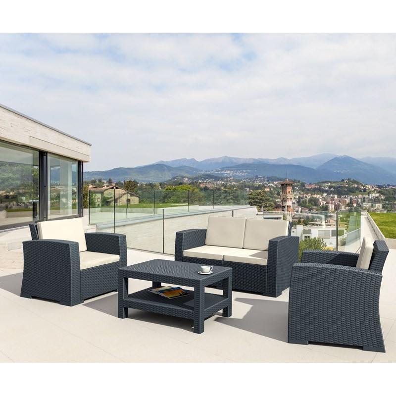 Compamia Monaco Outdoor Coffee Table in Dark Gray