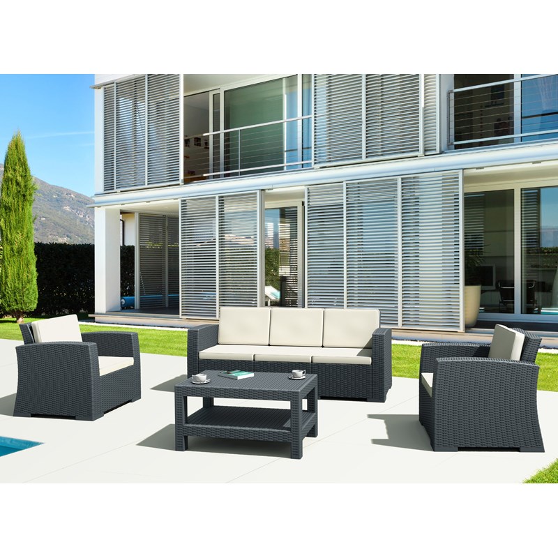 Compamia Monaco Outdoor Coffee Table in Dark Gray