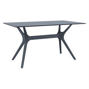 Compamia Ibiza 55&quot Patio Dining Table in Dark Gray