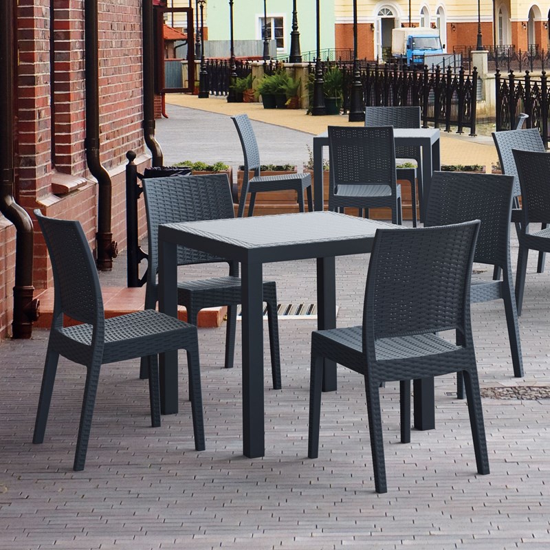 Compamia Orlando 5 Piece Patio Dining Set in Dark Gray