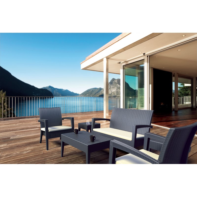 Compamia Miami 6 Piece Patio Sofa Set in Dark Gray