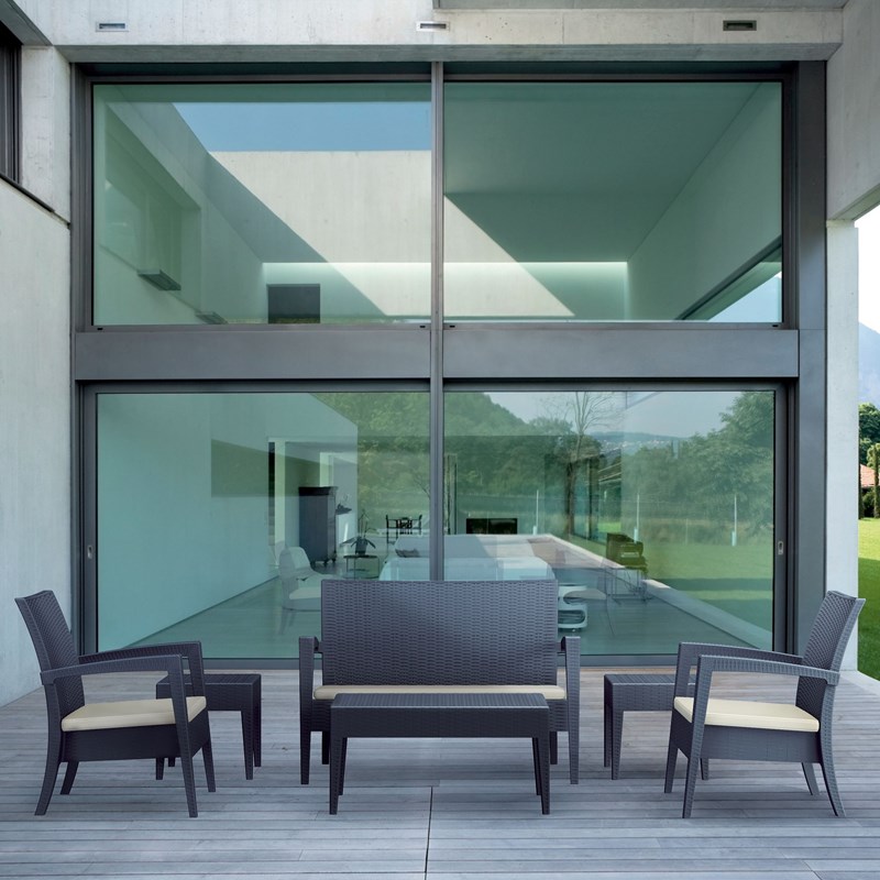 Compamia Miami 6 Piece Patio Sofa Set in Dark Gray