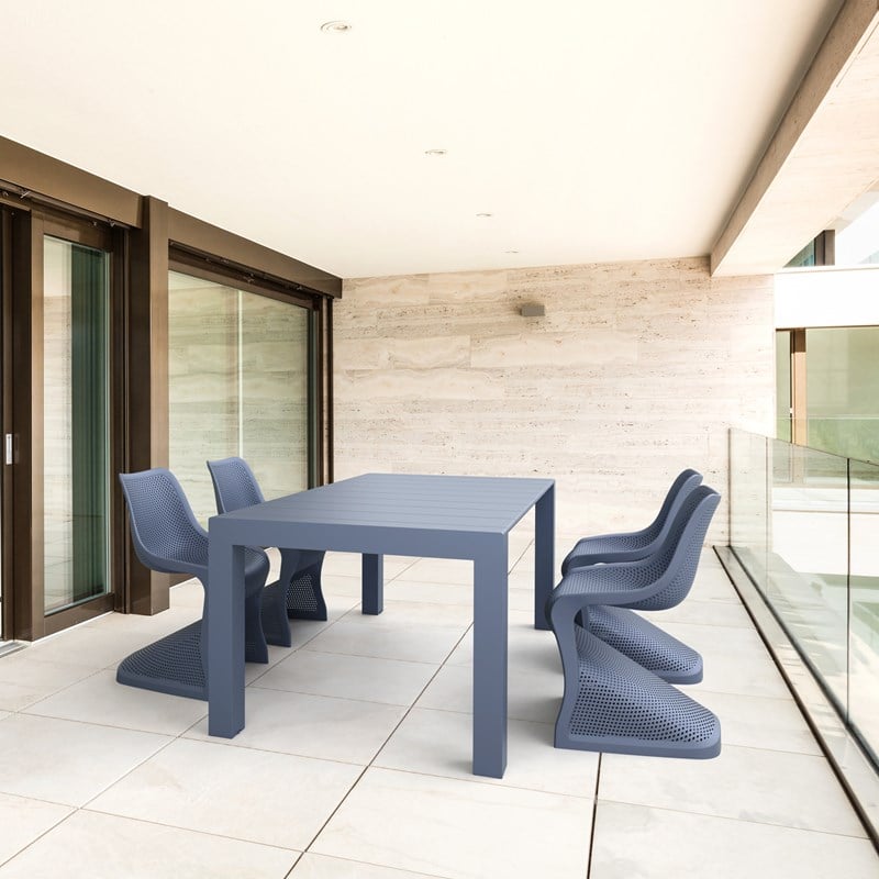 Compamia Bloom 5 Piece Extendable Patio Dining Set in Dark Gray