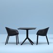 Compamia Sky 3 Piece Patio Bistro Set in Black
