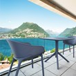 Compamia Sky 3 Piece Patio Bistro Set in Dark Gray