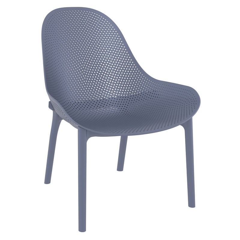 Compamia Sky 3 Piece Patio Conversation Set in Dark Gray