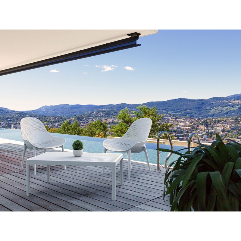 Compamia Sky Patio Coffee Table in White