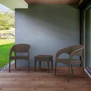Compamia Panama 3 Piece Patio Conversation Set in Brown
