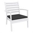 Artemis XL Club 7 Piece Patio Set in White with Fabric Charcoal Cushions