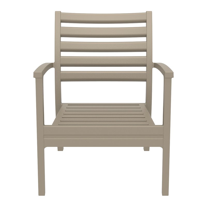 Compamia Artemis XL Club Chair in Taupe with Acrylic Fabric Charcoal Cushions