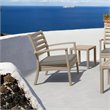 Compamia Artemis XL Club Chair in Taupe with Acrylic Fabric Taupe Cushions