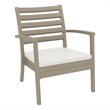 Artemis XL Club Patio Set 7 Piece Taupe with Acrylic Fabric Natural Cushions