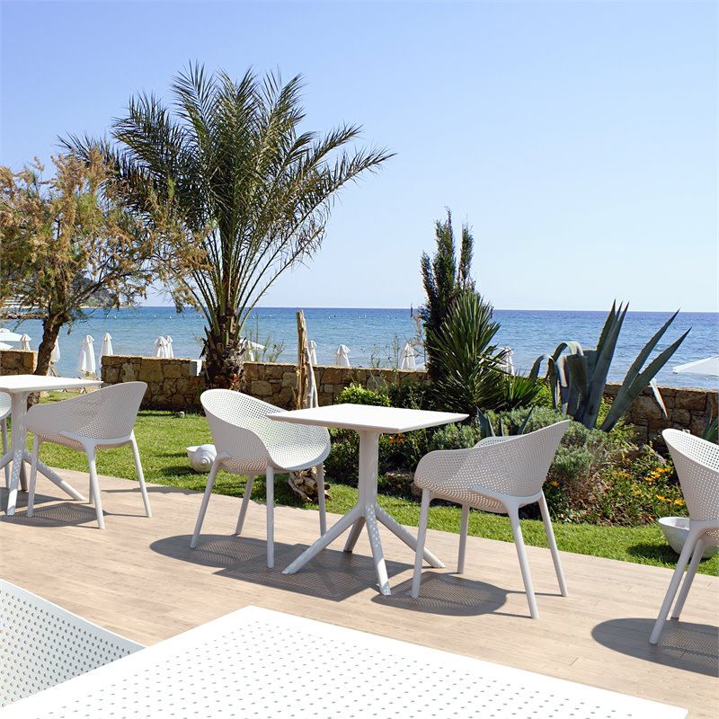 Sky Square Table 27 inch White
