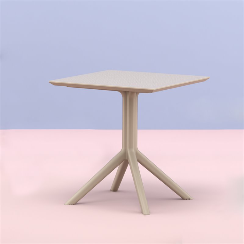 Compamia Sky 27 inch Square Polypropylene Dining in Taupe Finish