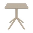 Compamia Sky 27 inch Square Polypropylene Dining in Taupe Finish