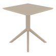 Compamia Sky 27 inch Square Polypropylene Dining in Taupe Finish