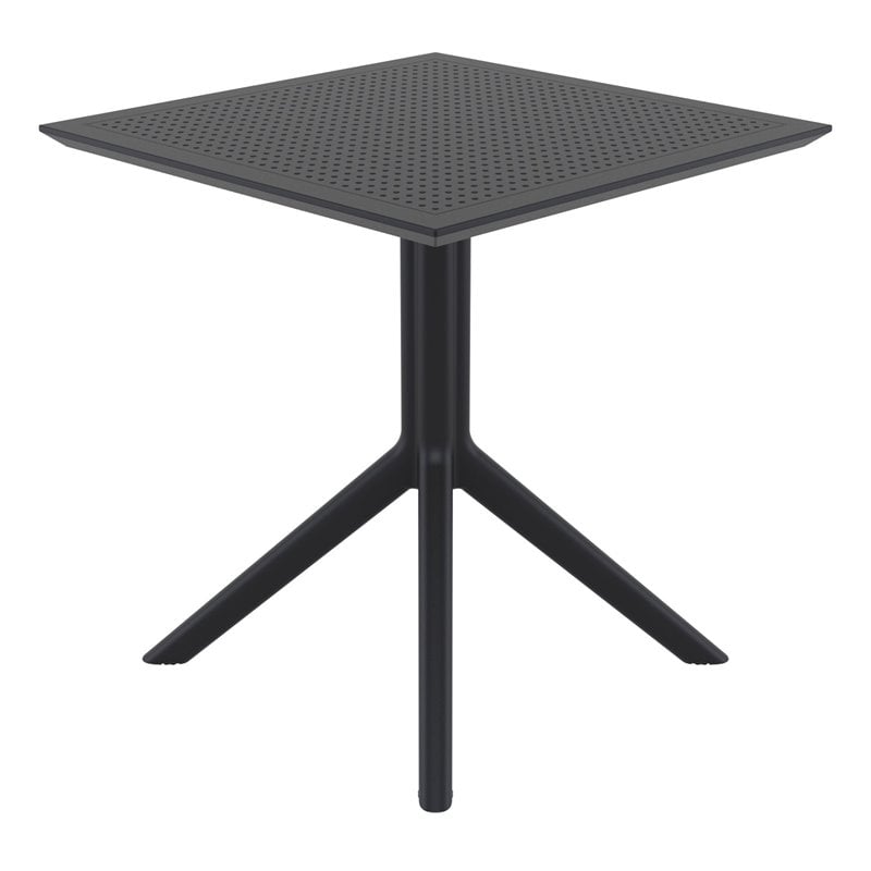 Compamia Sky 27 inch Square Dining Table in Black Finish