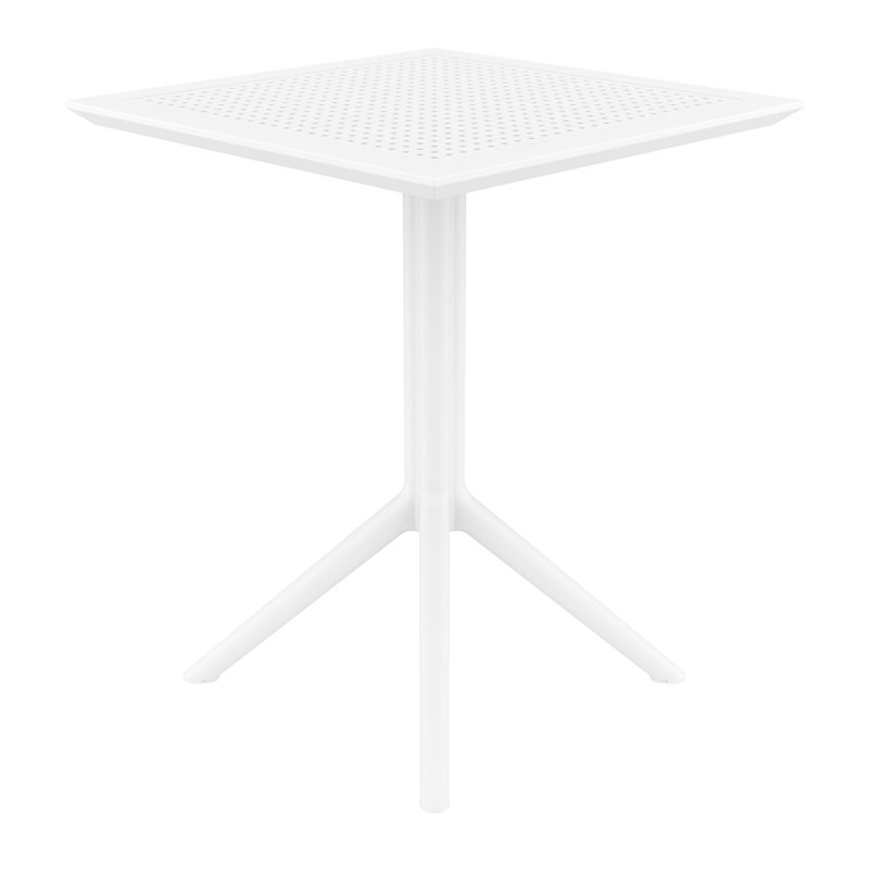 Sky 24 inch Square Folding Table in White finish