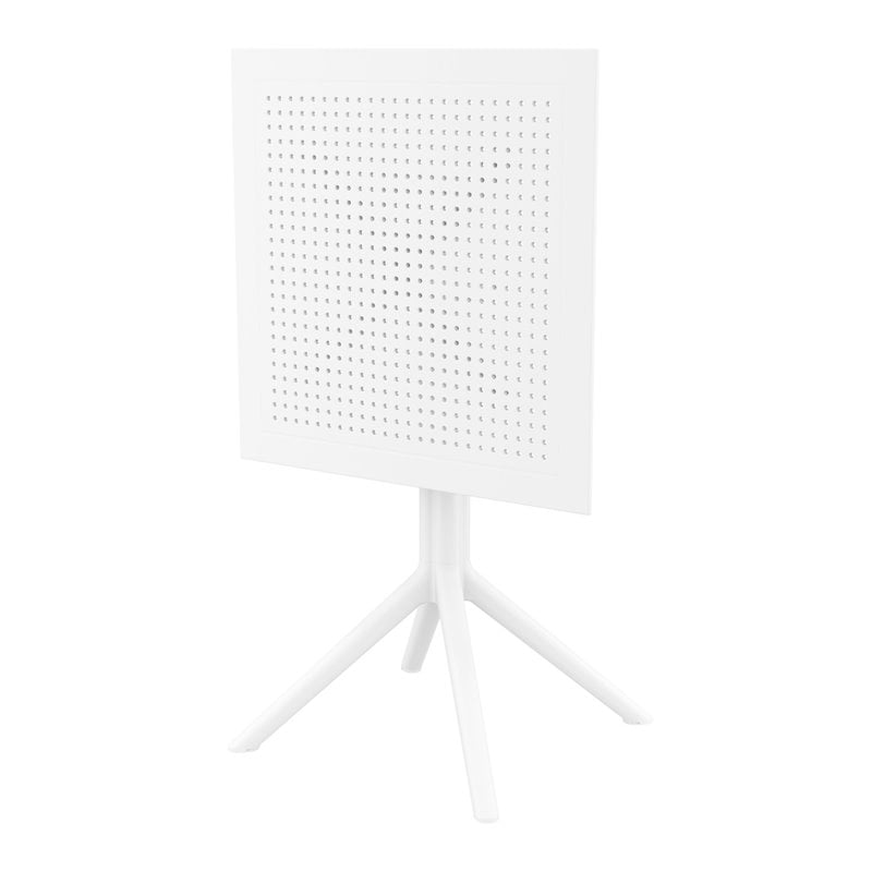 Sky 24 inch Square Folding Table in White finish