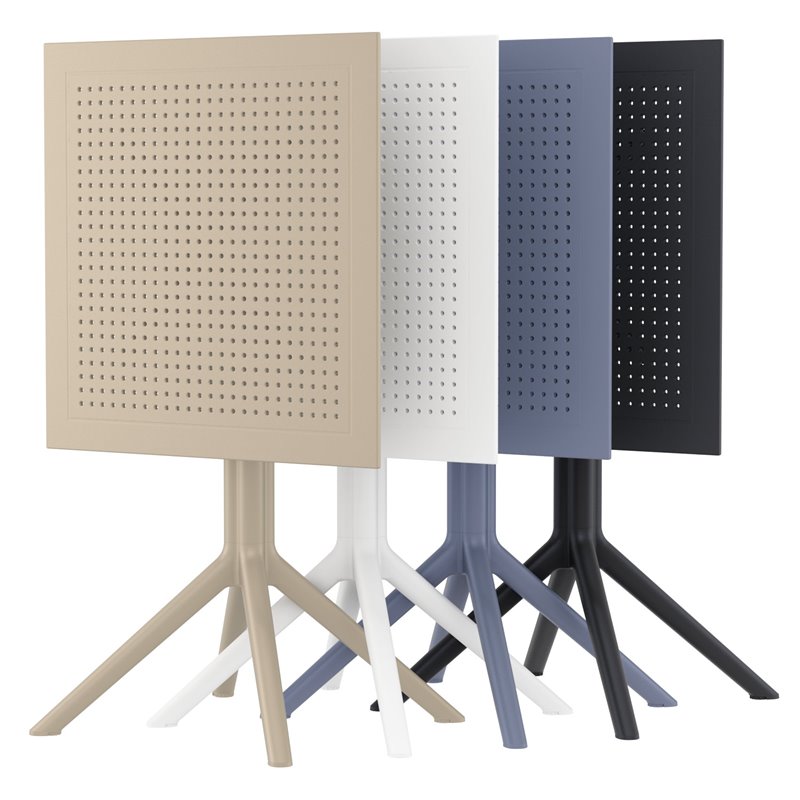 Sky 24 inch Square Folding Table in White finish