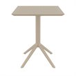 Sky 24 inch Square Folding Table in Taupe finish