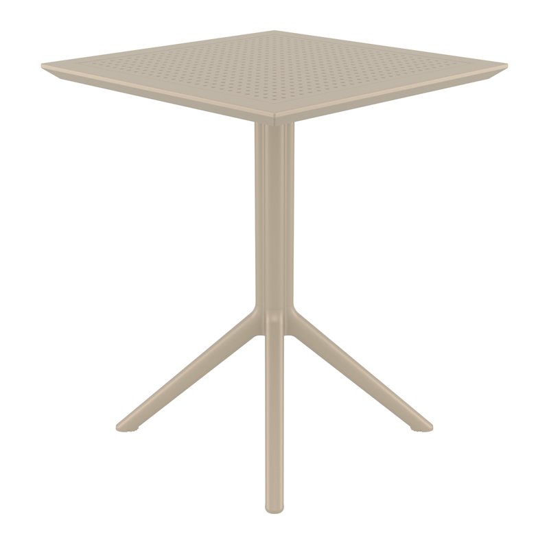 Sky 24 inch Square Folding Table in Taupe finish