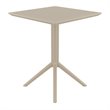 Sky 24 inch Square Folding Table in Taupe finish