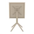 Sky 24 inch Square Folding Table in Taupe finish