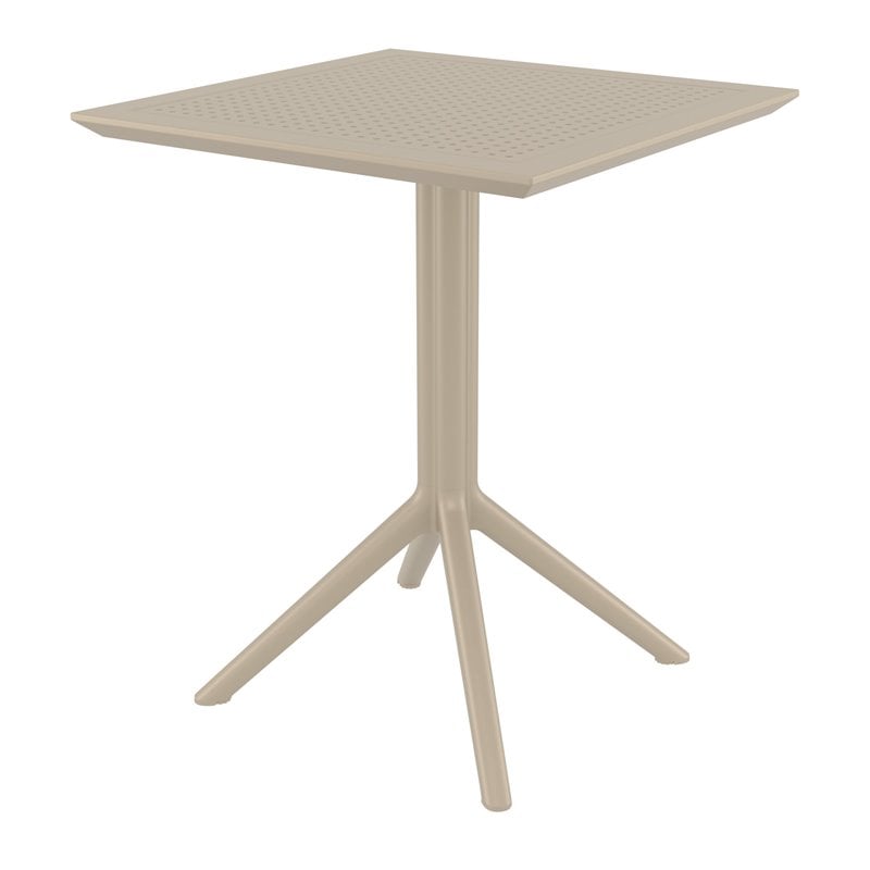 Sky 24 inch Square Folding Table in Taupe finish