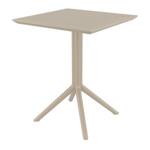 Sky 24 inch Square Folding Table in Taupe finish