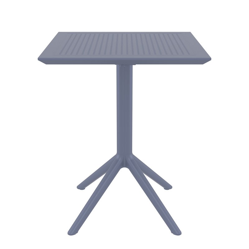Sky 24 inch Square Folding Table in Dark Gray finish