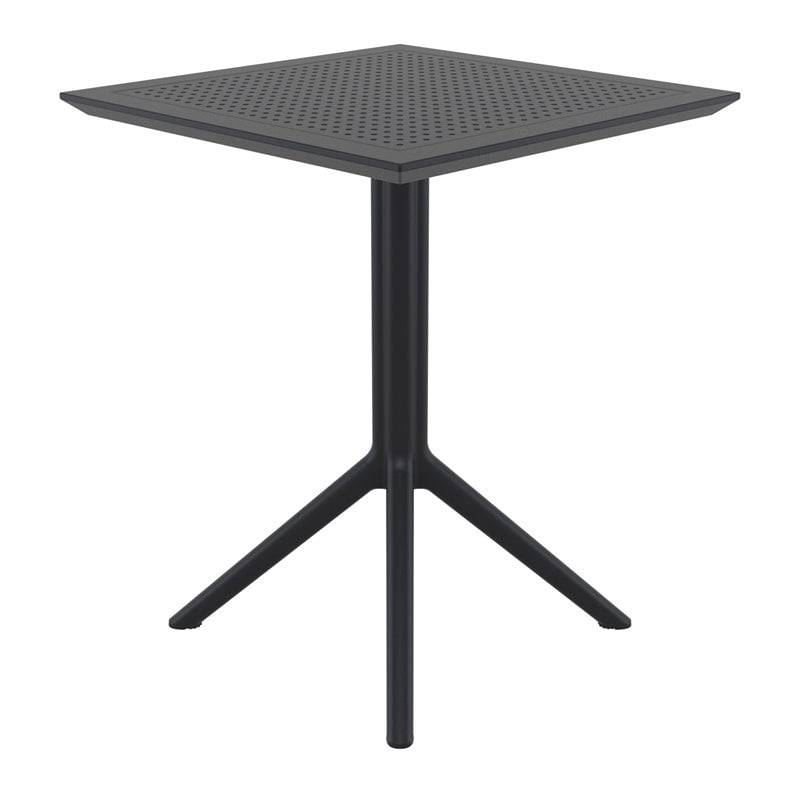 Sky 24 inch Square Folding Table in Black finish