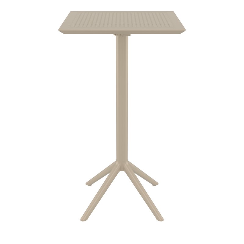 Sky 24 inch Square Folding Bar Table in Taupe finish