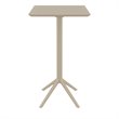 Sky 24 inch Square Folding Bar Table in Taupe finish
