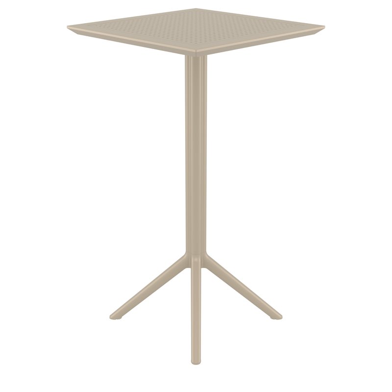 Sky 24 inch Square Folding Bar Table in Taupe finish