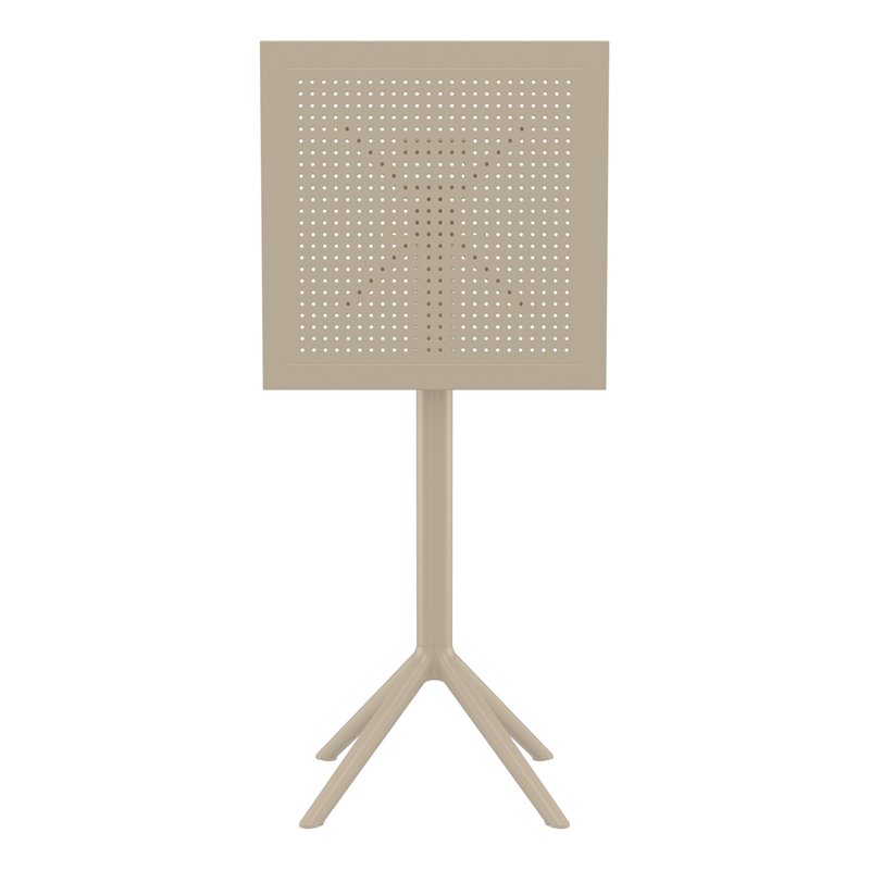 Sky 24 inch Square Folding Bar Table in Taupe finish