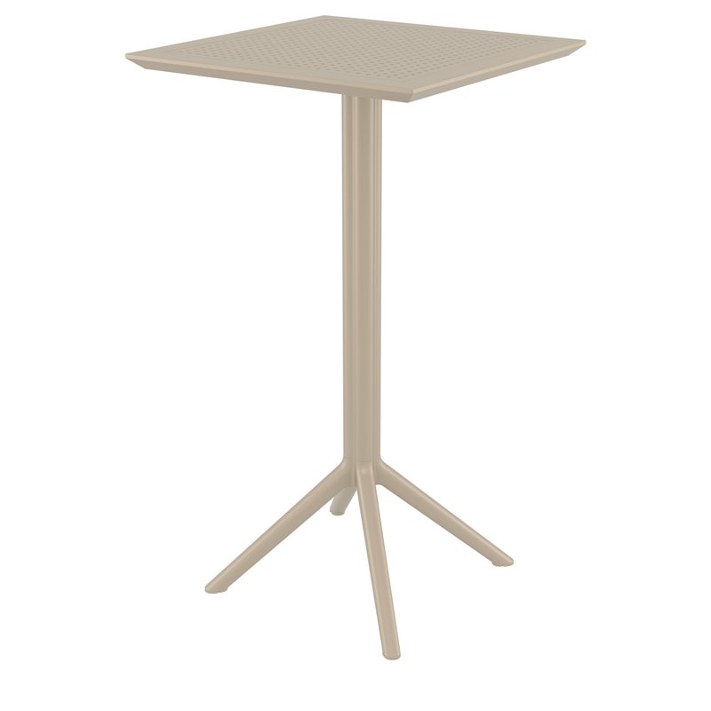 Sky 24 inch Square Folding Bar Table in Taupe finish