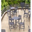 Sky 24 inch Square Folding Bar Table in Dark Gray finish