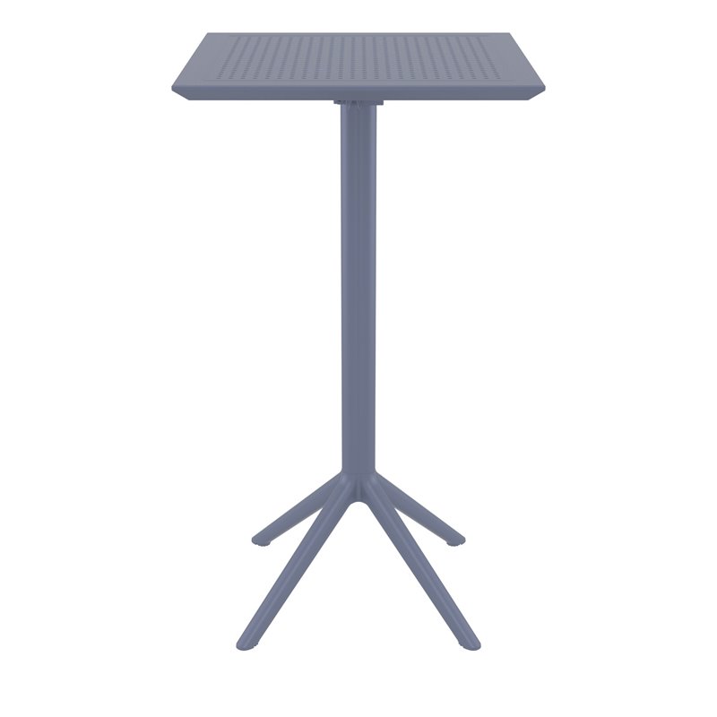 Sky 24 inch Square Folding Bar Table in Dark Gray finish