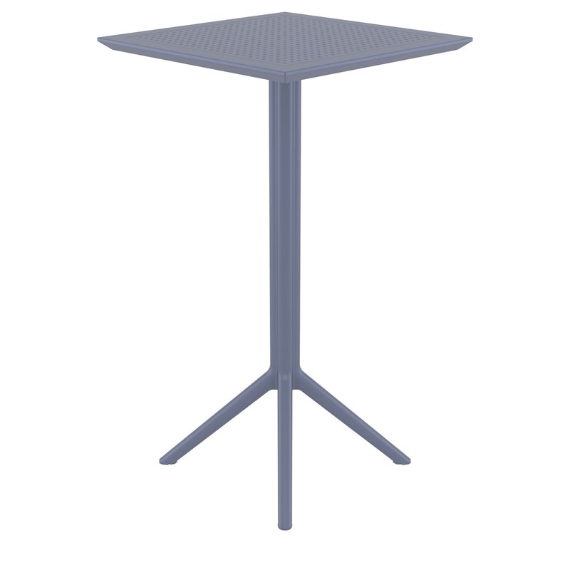 Sky 24 inch Square Folding Bar Table in Dark Gray finish