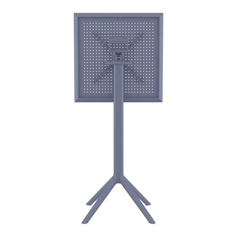Sky 24 inch Square Folding Bar Table in Dark Gray finish