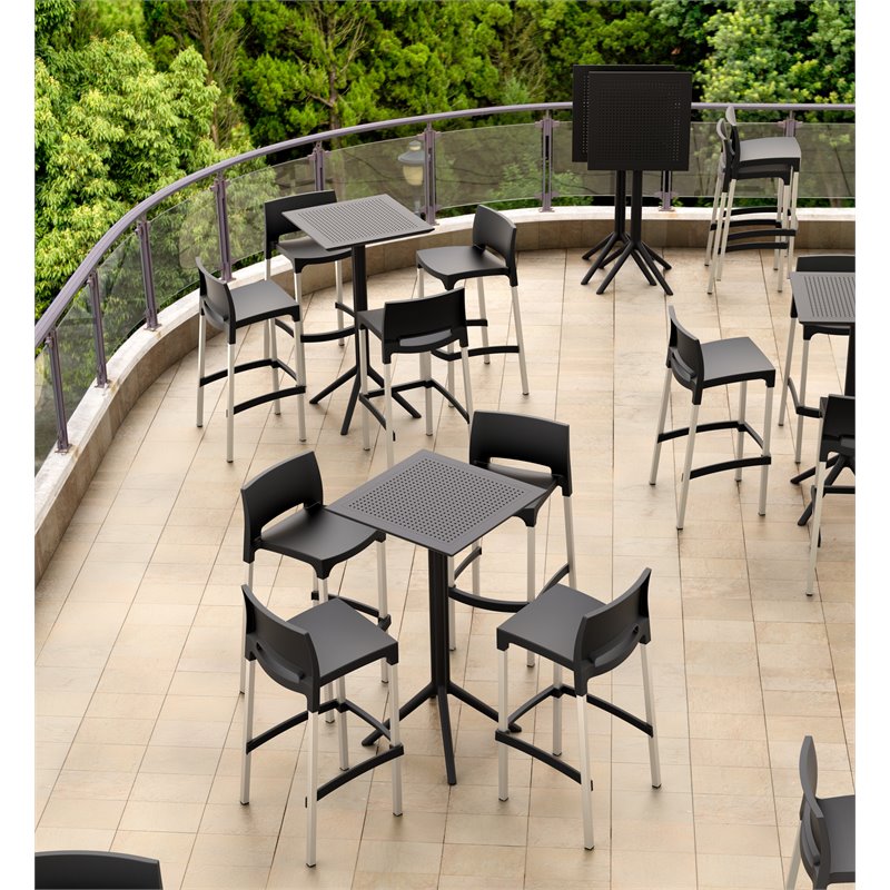 Sky 24 inch Square Folding Bar Table in Black finish