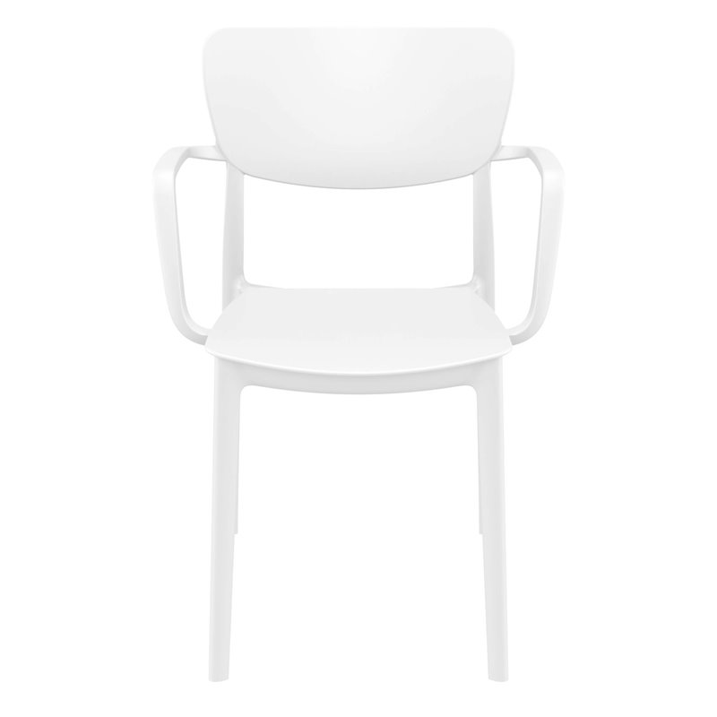 Compamia Lisa Outdoor Dining Arm Chair in White Finish